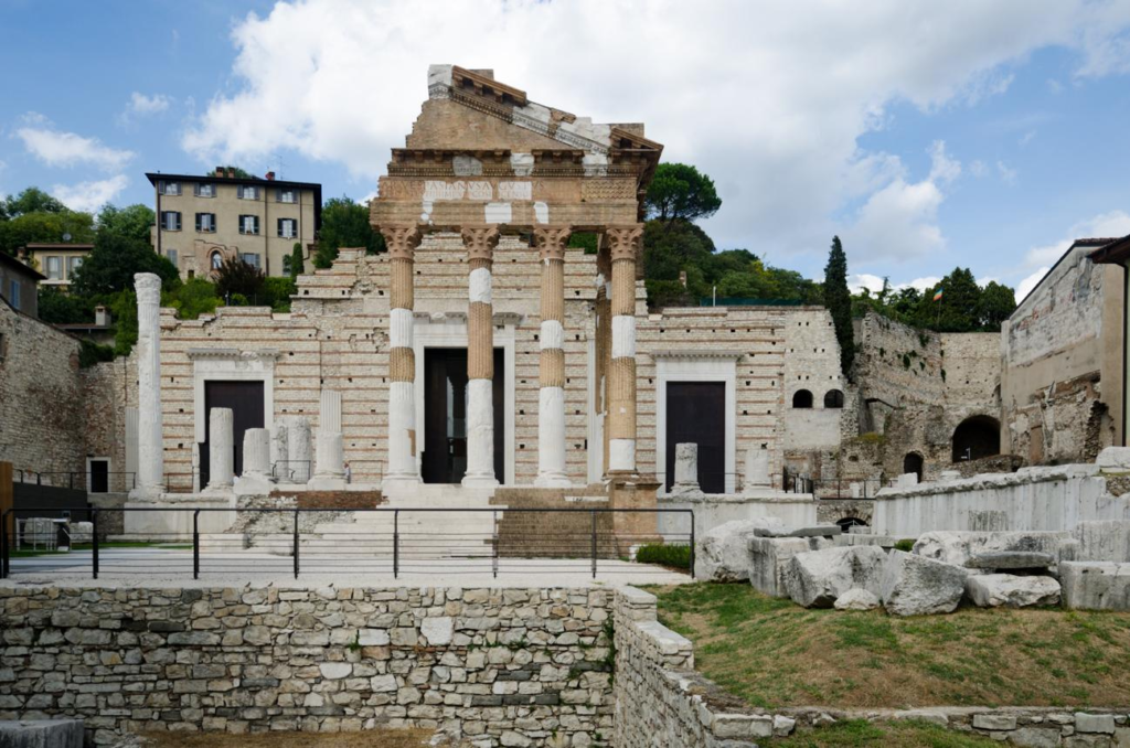 Capitolium Roman ruins Brescia Italy