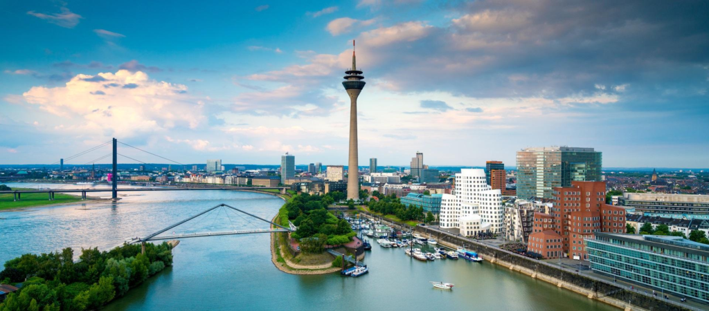 Dusseldorf Germany skyline Rhine