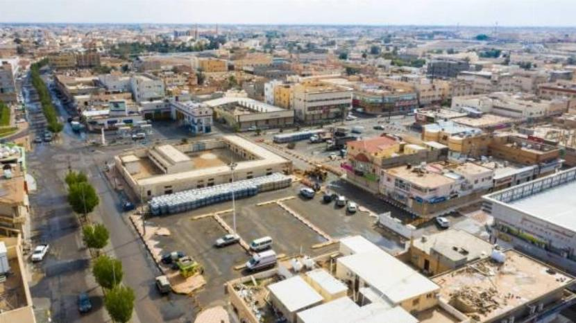Aerial view of Al Qurayyat city, Saudi Arabia.