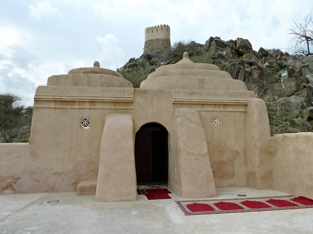 Historic Al-Bidyah Mosque in Fujairah, UAE.