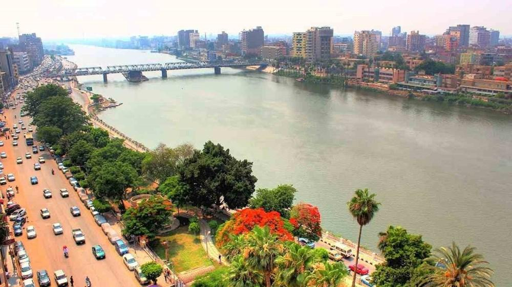 Nile River scenery near Mansoura Egypt.