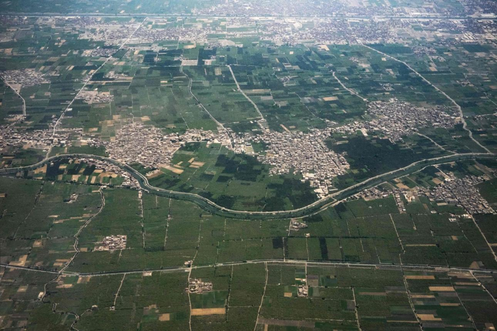 Agricultural fields in the Nile Delta near Mansoura Egypt.