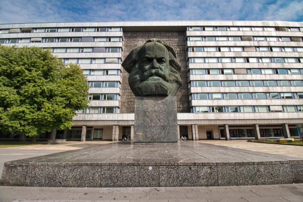 Karl Marx Monument landmark in Chemnitz Germany.