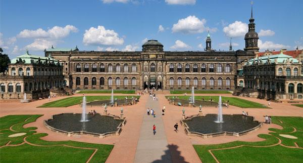 Zwinger Palace historic complex in Dresden Germany.