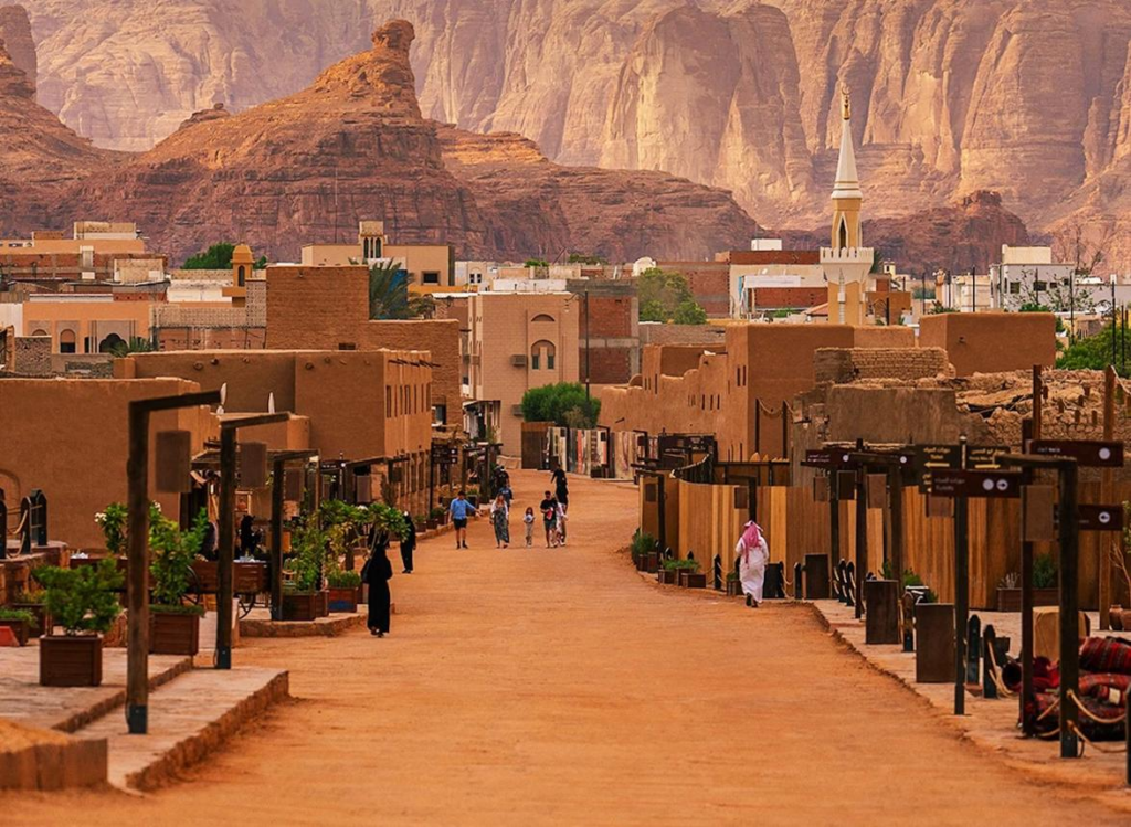 Historic Old Town buildings in Al-Ula Saudi Arabia.