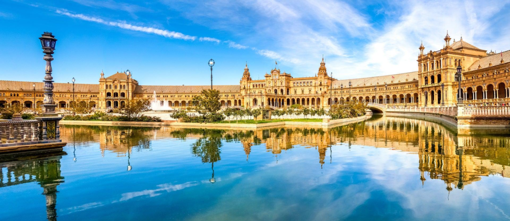 Plaza de España landmark in Seville Spain.