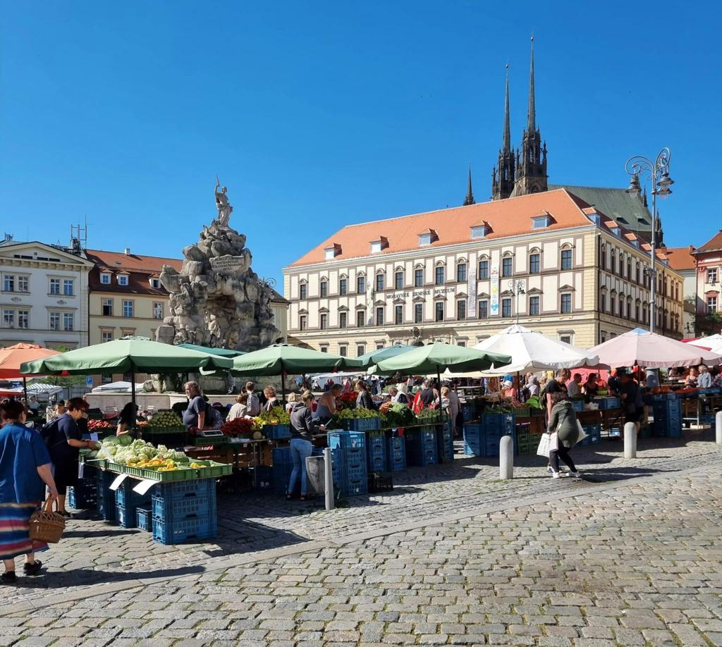 Local streets and markets in Brno