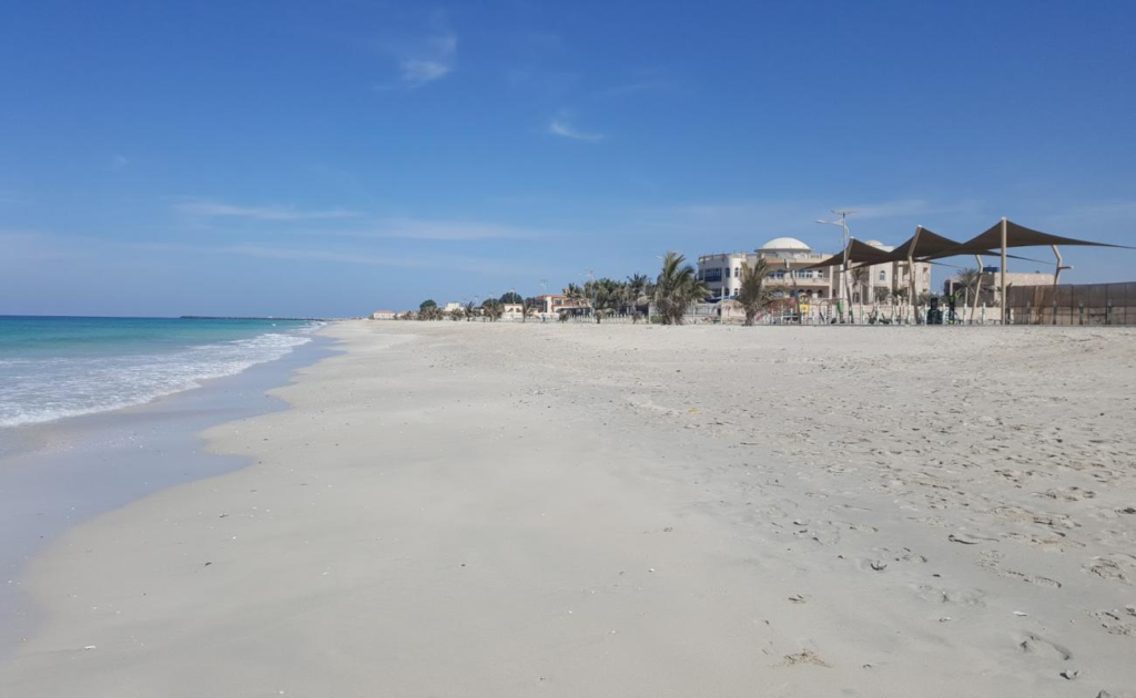 Coastal scenery and beaches in Umm Al Quwain UAE.