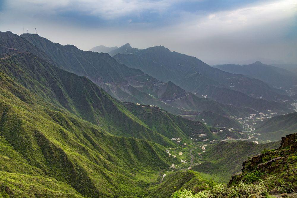 Mountain landscape around Bariq in Asir Saudi Arabia.