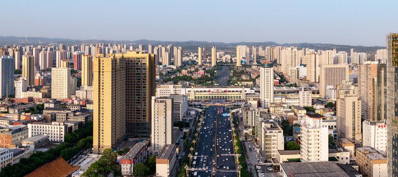 Modern skyline of Taiyuan Shanxi China.