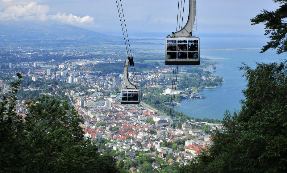 Mountain view overlooking Bregenz Austria from Pfänder.
