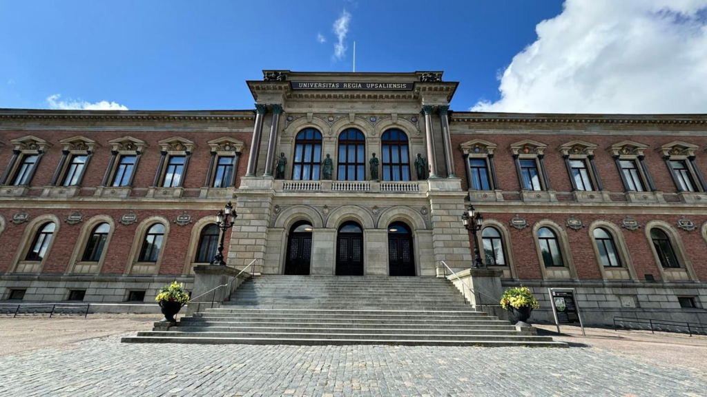 Historic Uppsala University building in Sweden.