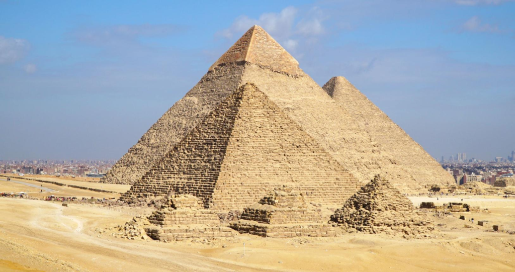 Great pyramids of Giza in Egypt.