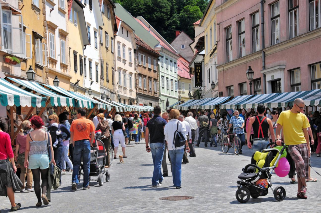 Local streets and markets in Slovenia