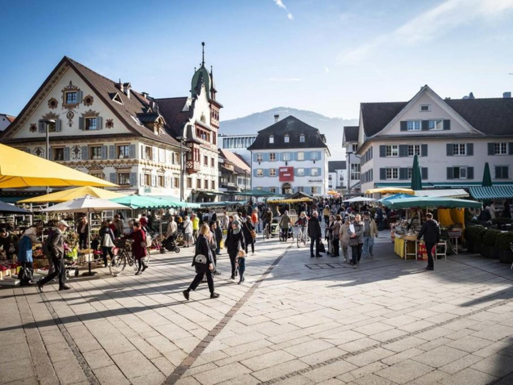 Local streets and markets in Dornbirn