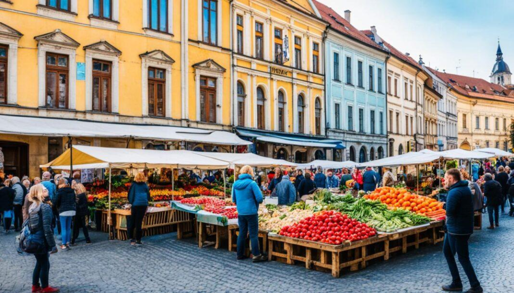 Local streets and markets in Cluj