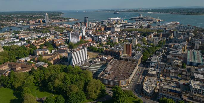 Southampton cityscape UK