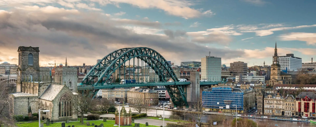 Newcastle UK skyline Tyne Bridge