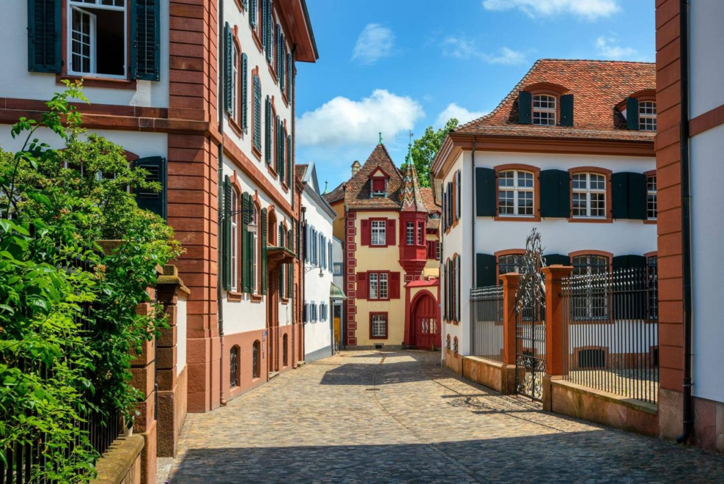 Old town streets architecture Basel Switzerland