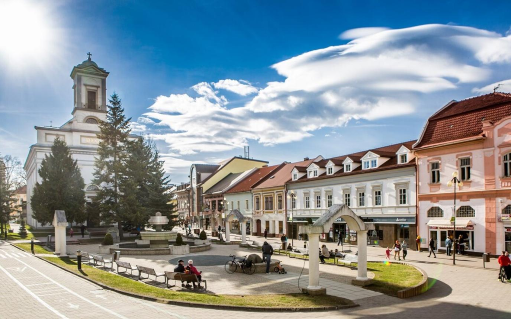 Poprad town square architecture Slovakia