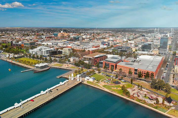 Geelong Australia waterfront city skyline