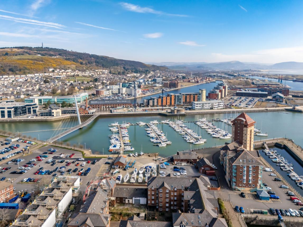 Swansea Marina waterfront Wales