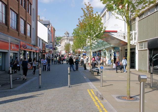 Swansea city centre streets architecture Wales