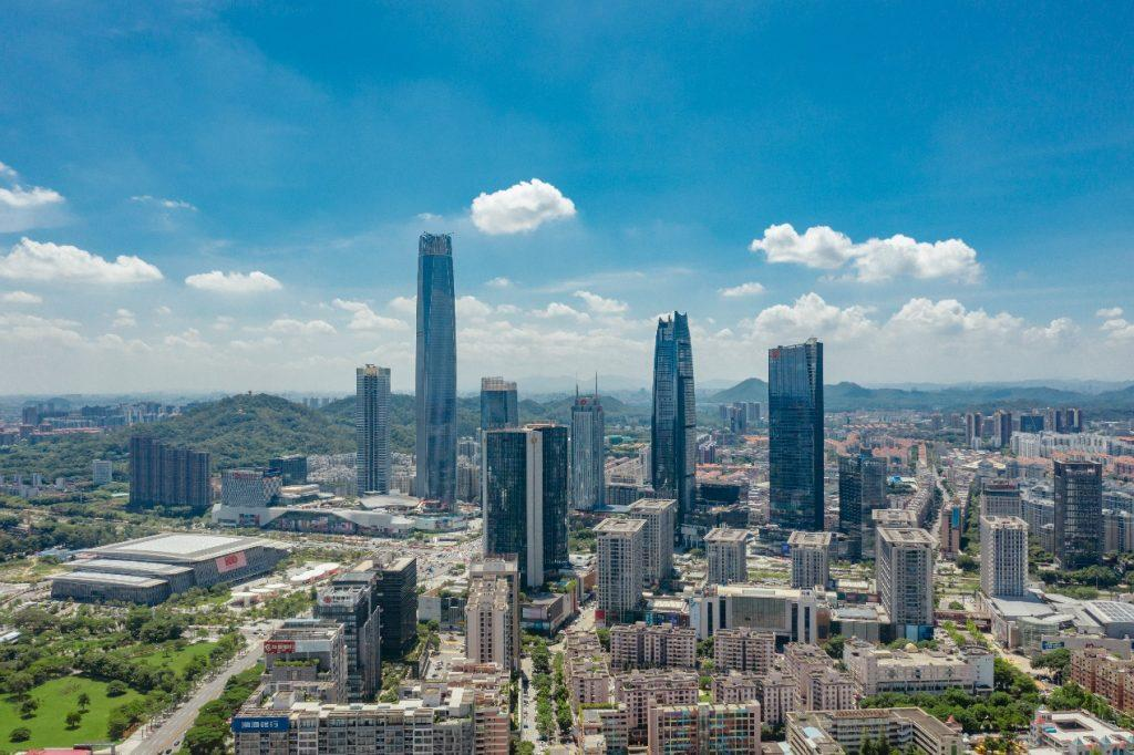 Dongguan city skyline China