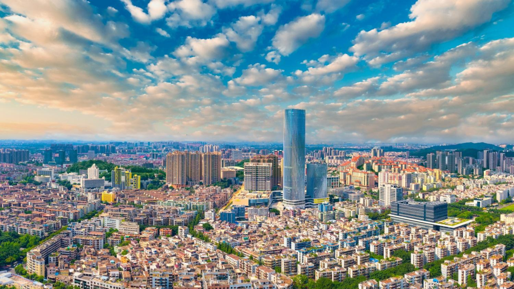 Zhongshan city skyline China