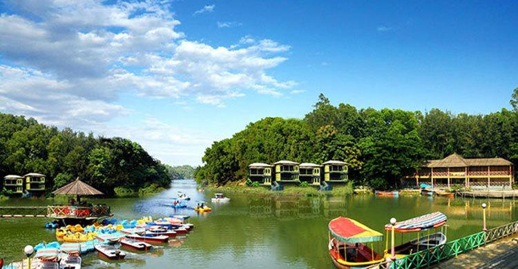 Visitors enjoying recreational activities at Foy’s Lake amusement park in Chattogram, Bangladesh.