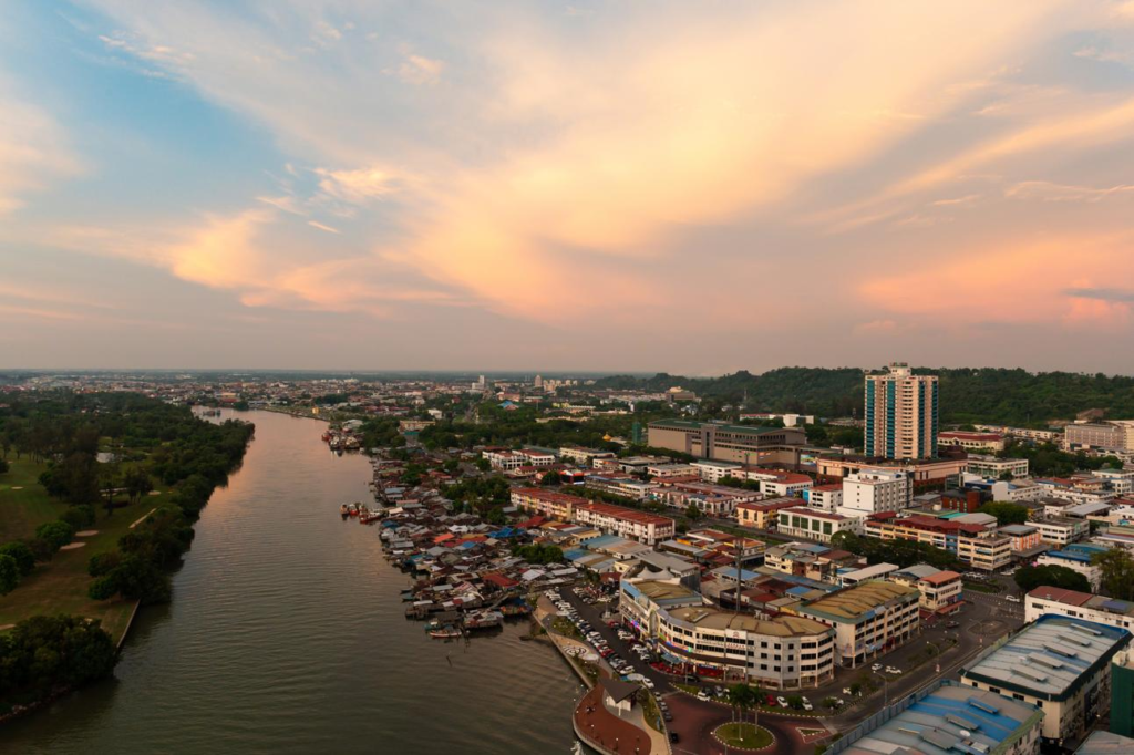 Miri River waterfront