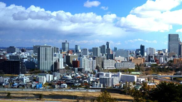 Sendai city skyline Japan