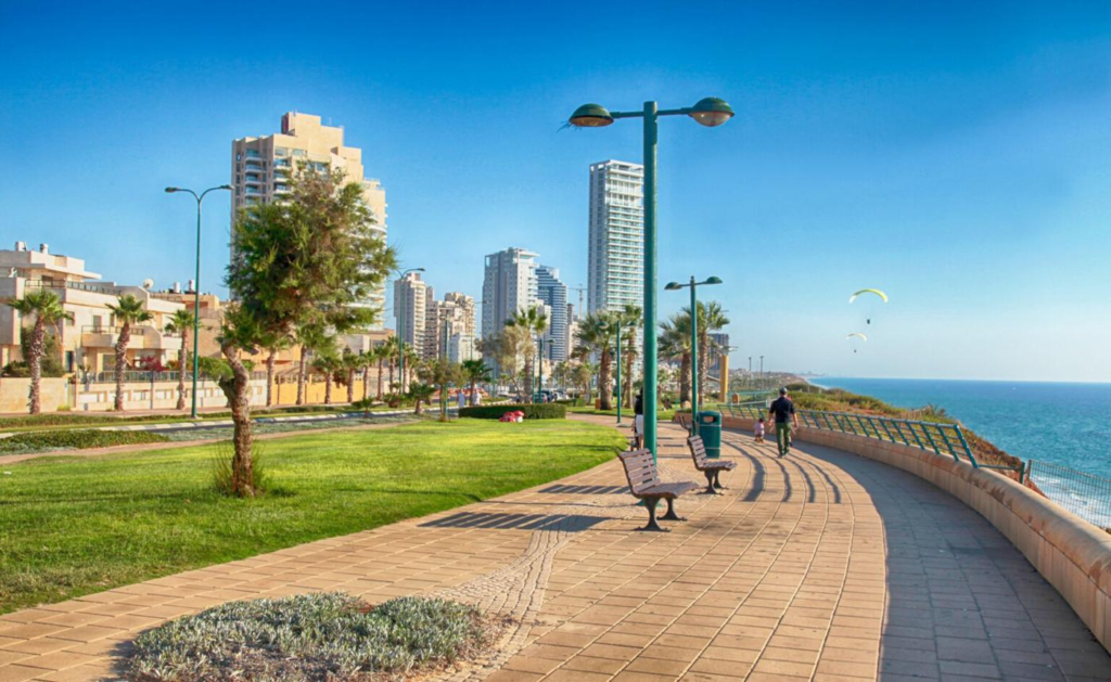 Netanya promenade Mediterranean coast