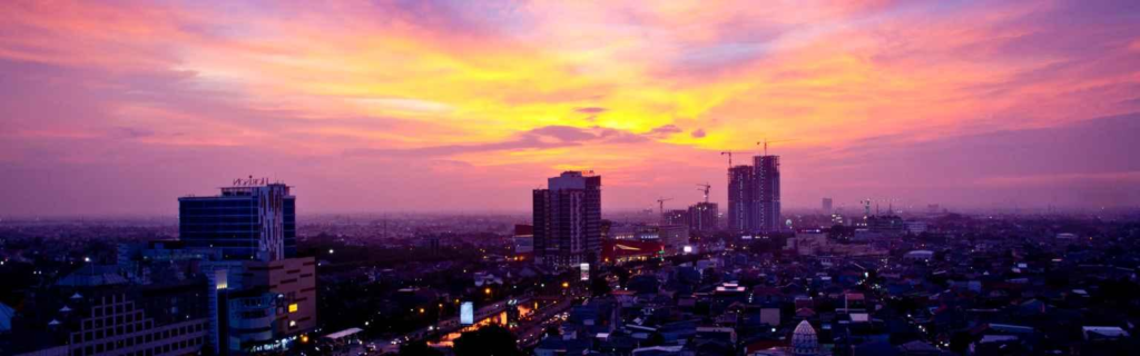 Bekasi city Indonesia skyline