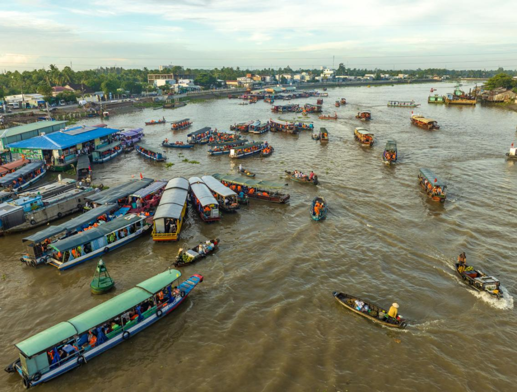 Can Tho river boats Vietnam