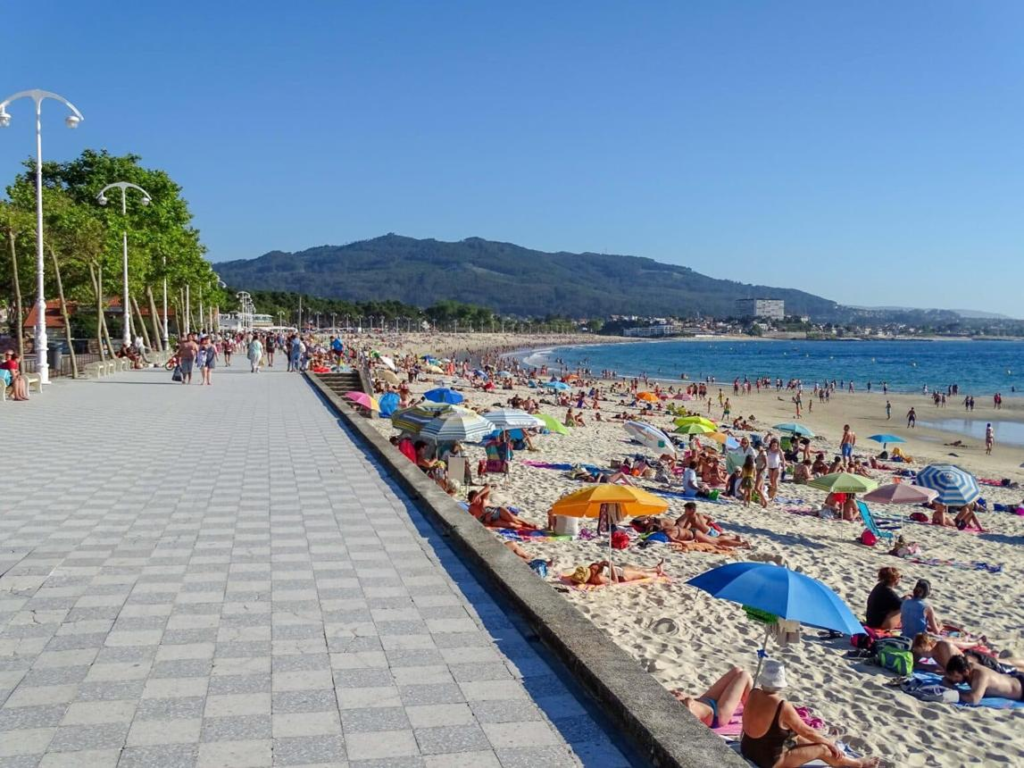 Historic streets and plazas in Vigo's Casco Vello, Spain.