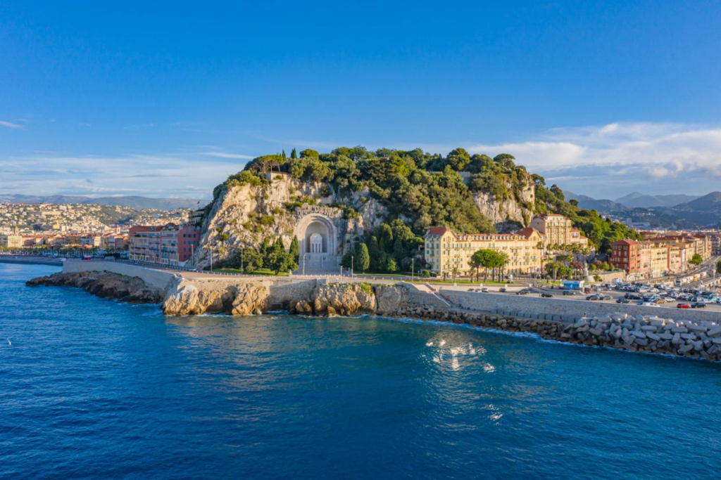 Panoramic view from Castle Hill overlooking Nice, France.
