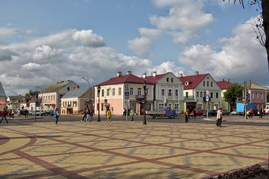 The Sozh River flowing through Homiel, Belarus.