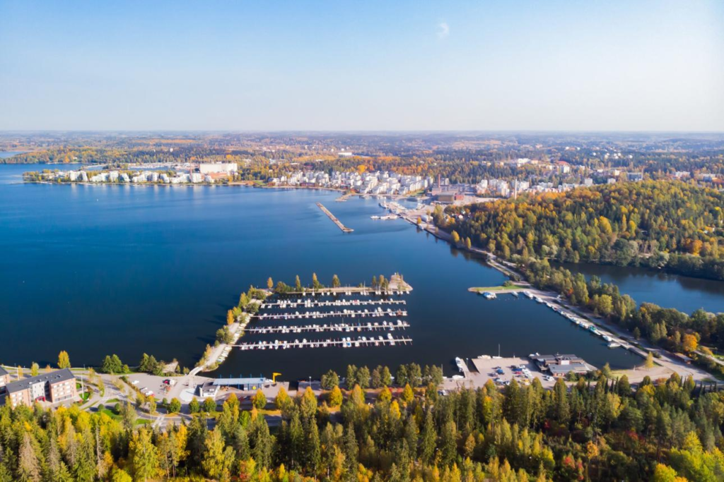 Scenic Lake Vesijärvi in Lahti, Finland.