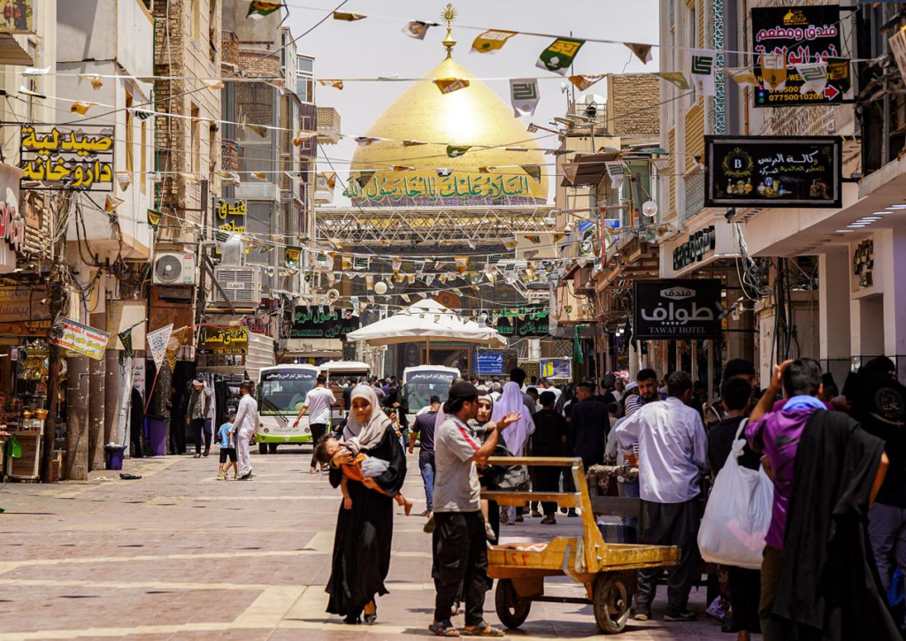 Historic streets and traditional markets in Najaf, Iraq.