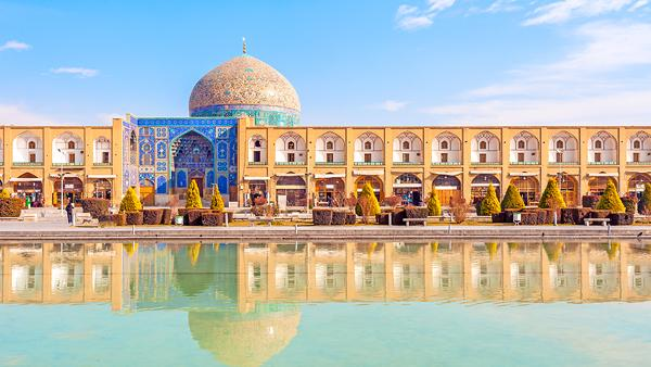 Exterior of Sheikh Lotfollah Mosque in Isfahan, Iran.