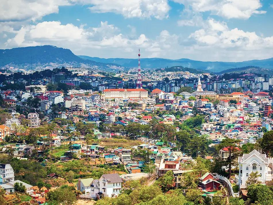 Scenic view of Dalat city in Vietnam’s Central Highlands.