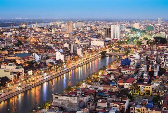 View of Haiphong city in northern Vietnam.