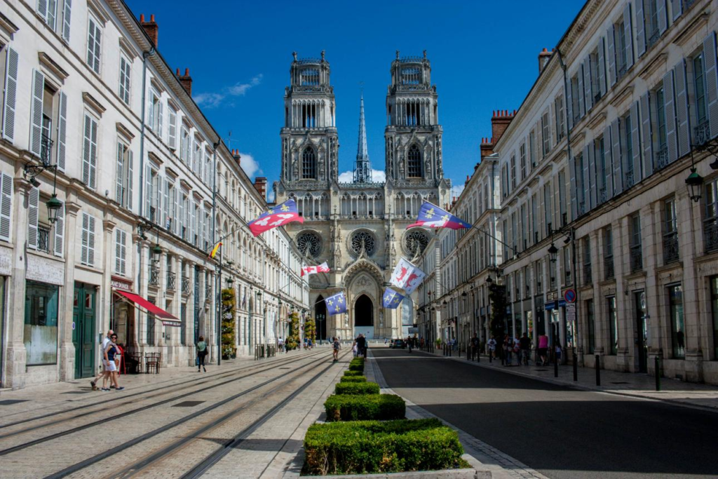 Historic city centre of Orléans, France.