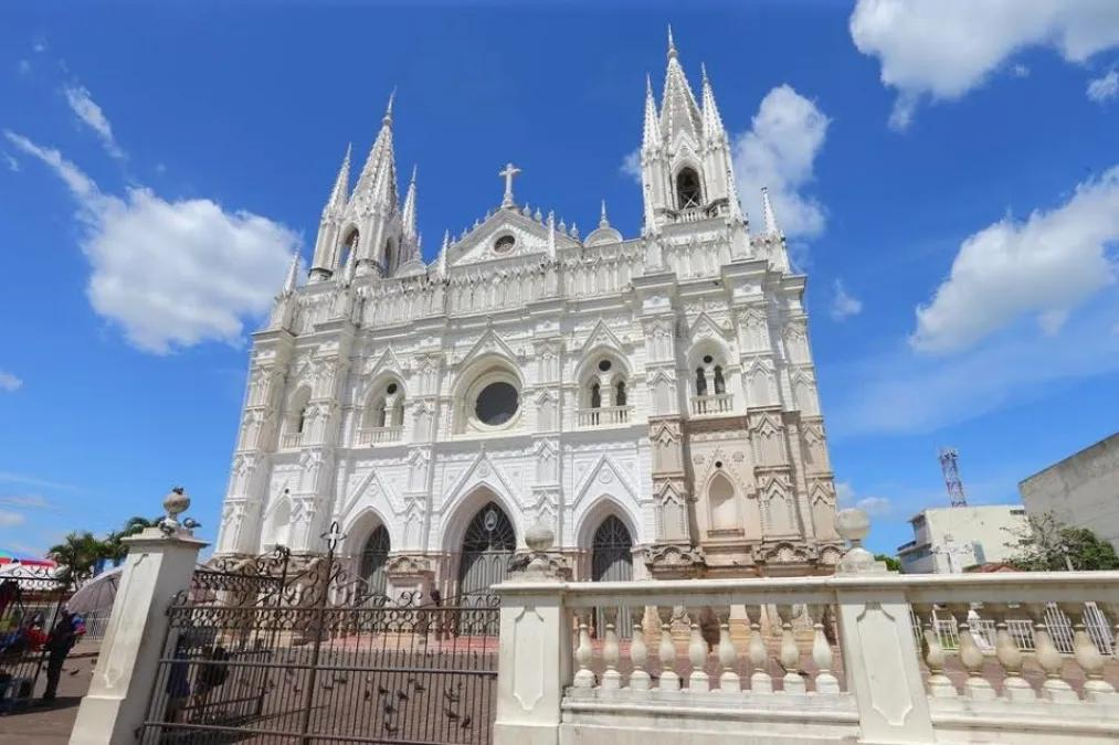 Historic cathedral and architecture in Santa Ana, El Salvador.