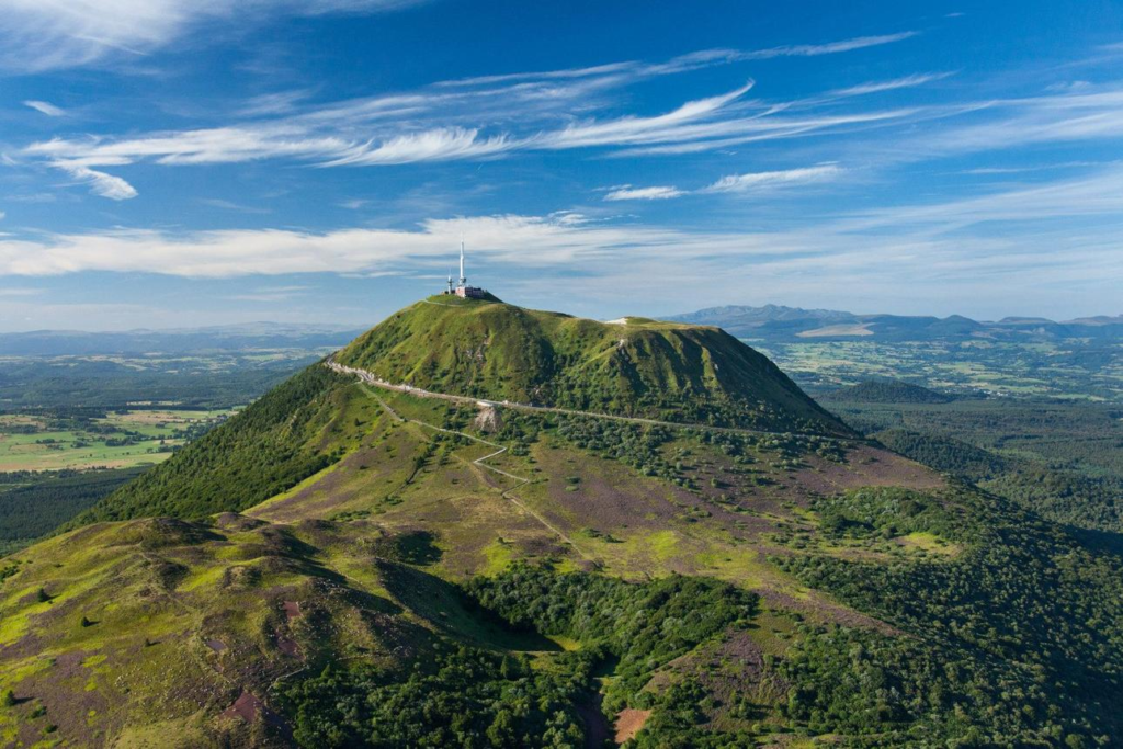 Puy de Dôme volcanic landscape near Clermont-Ferrand, France.