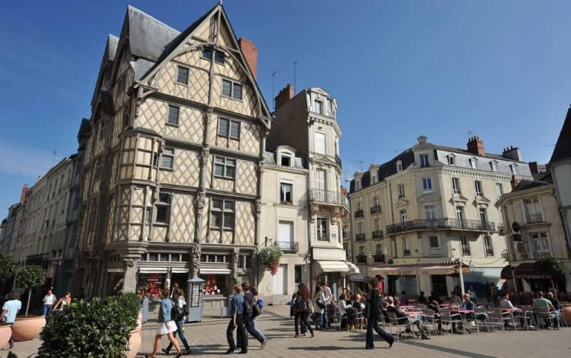 Historic streets and architecture in Angers, France