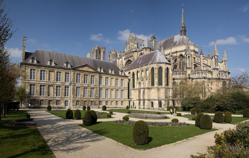 Palais du Tau historic building near Reims Cathedral, France.