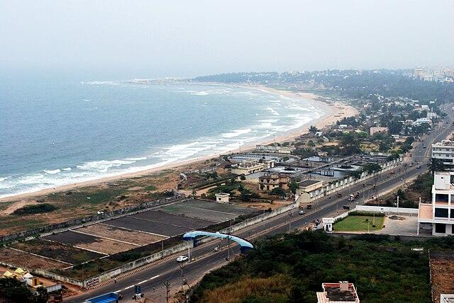RK Beach coastline in Visakhapatnam, Andhra Pradesh, India.