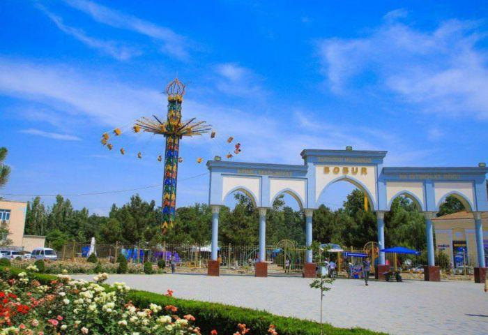 Streets and architecture of Namangan city in Uzbekistan.